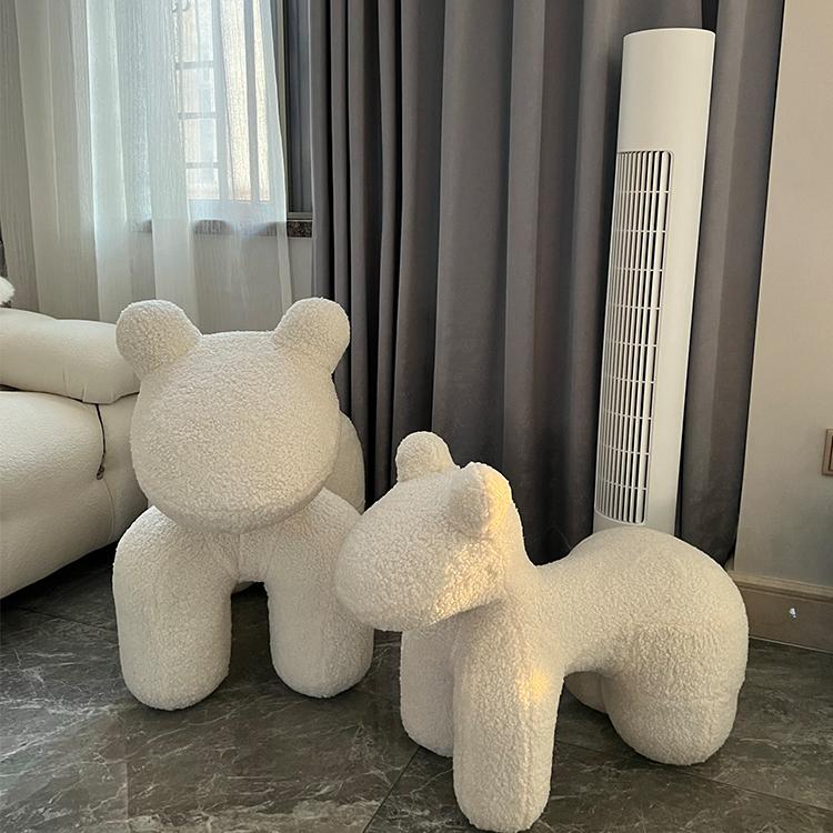 网红创意羊羔绒小马椅