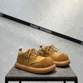 加绒百搭休闲棉鞋 男鞋 真皮大头德比鞋 复古厚底增高鞋 2025新款 冬季