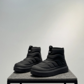 2024新款 冬季 加绒保暖棉鞋 雪地靴男款 纯色潮流百搭软底拉链高帮鞋