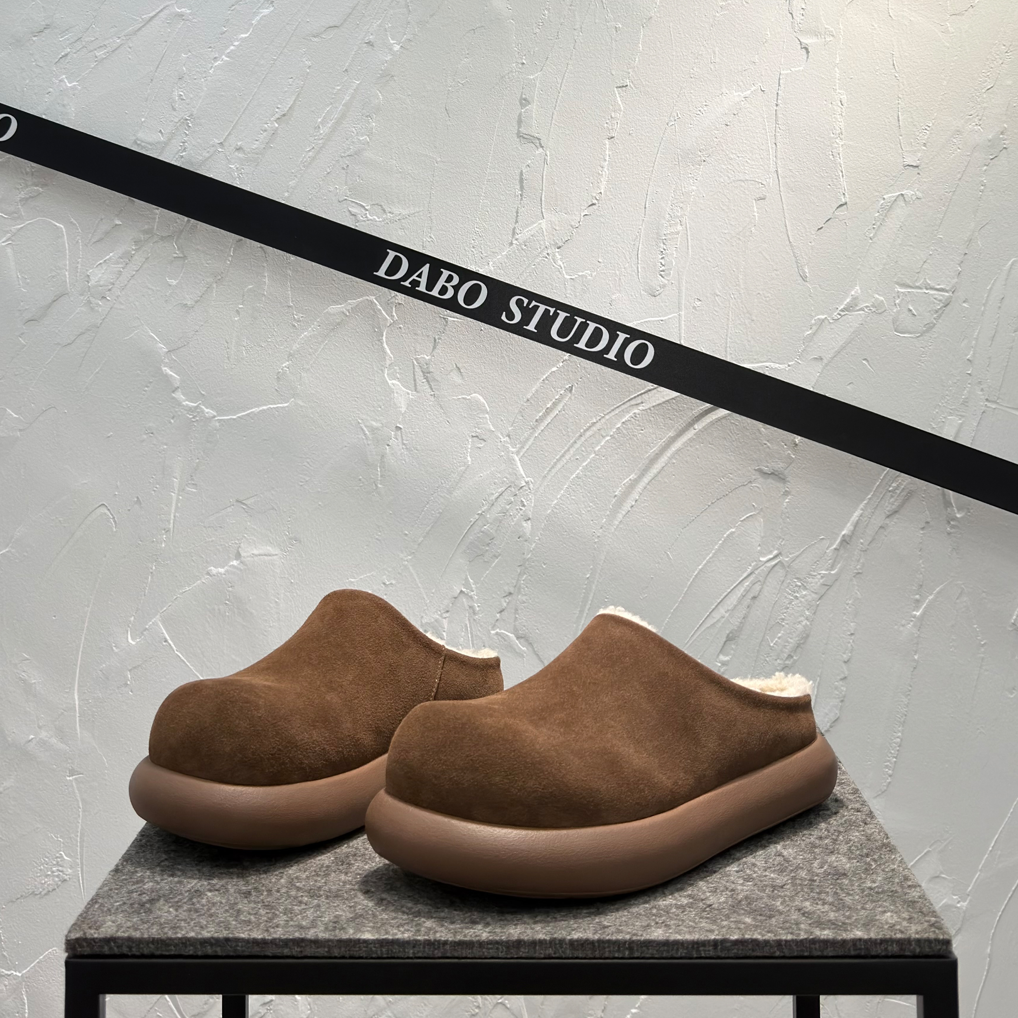 真皮包头半拖鞋勃肯鞋厚底雪地靴