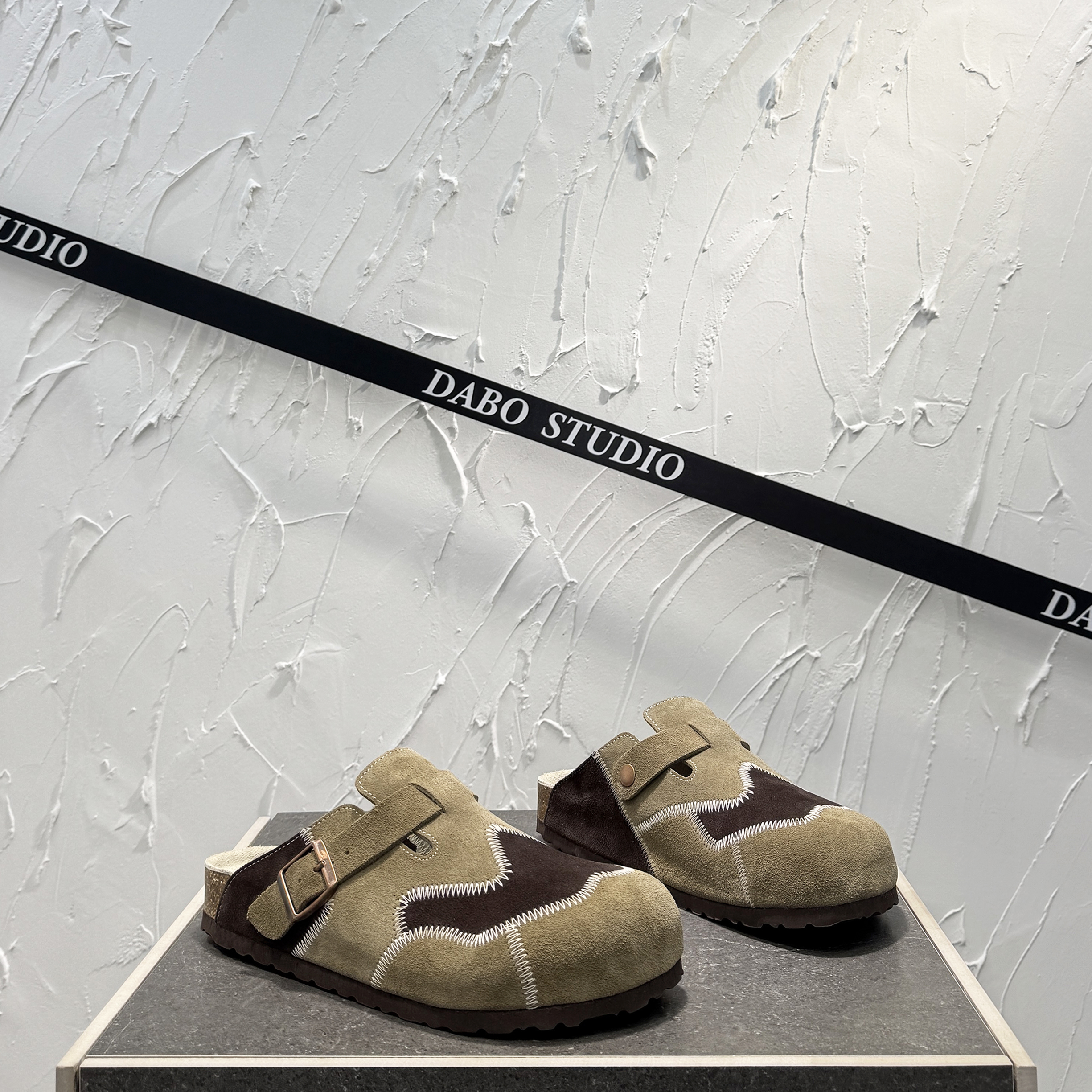 真皮软木勃肯鞋外穿一脚蹬包头拖