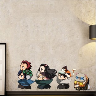 鬼灭之刃墙贴Q版痛贴萌版二次元日漫贴纸痛贴大号车身贴