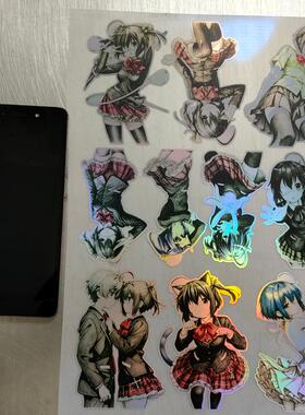 小鸟游六花镭射电动素描车贴纸中二病也要谈恋爱手机装饰周边谷子