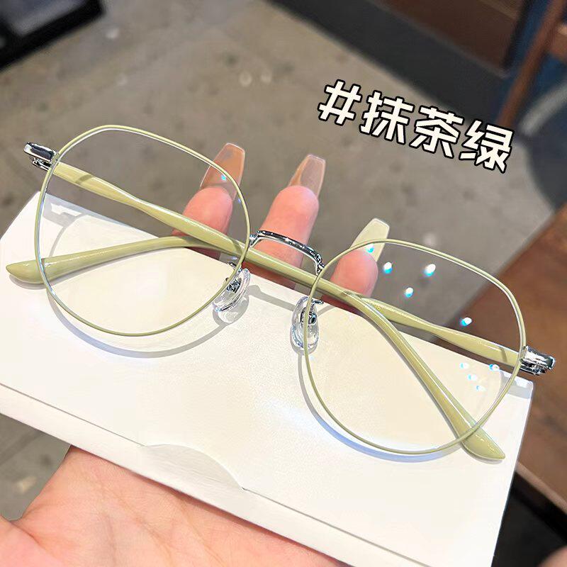 近视眼镜女可配度数素颜神器多边形眼睛框镜架男平光镜大框显脸小
