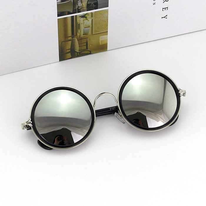韩版 欧美复古太阳镜女 2016新款明星款太阳眼镜 潮金属圆框墨镜