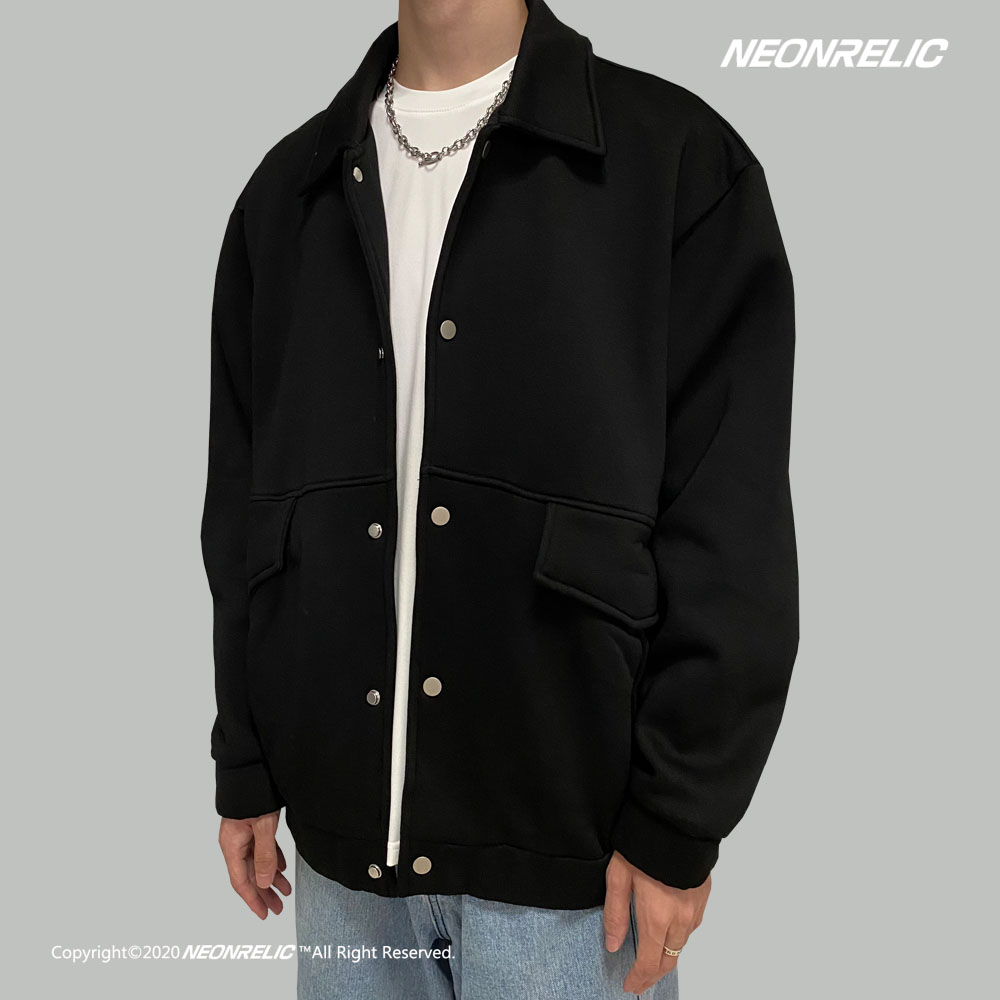 霓虹重磅翻领保暖加厚加绒棒球服