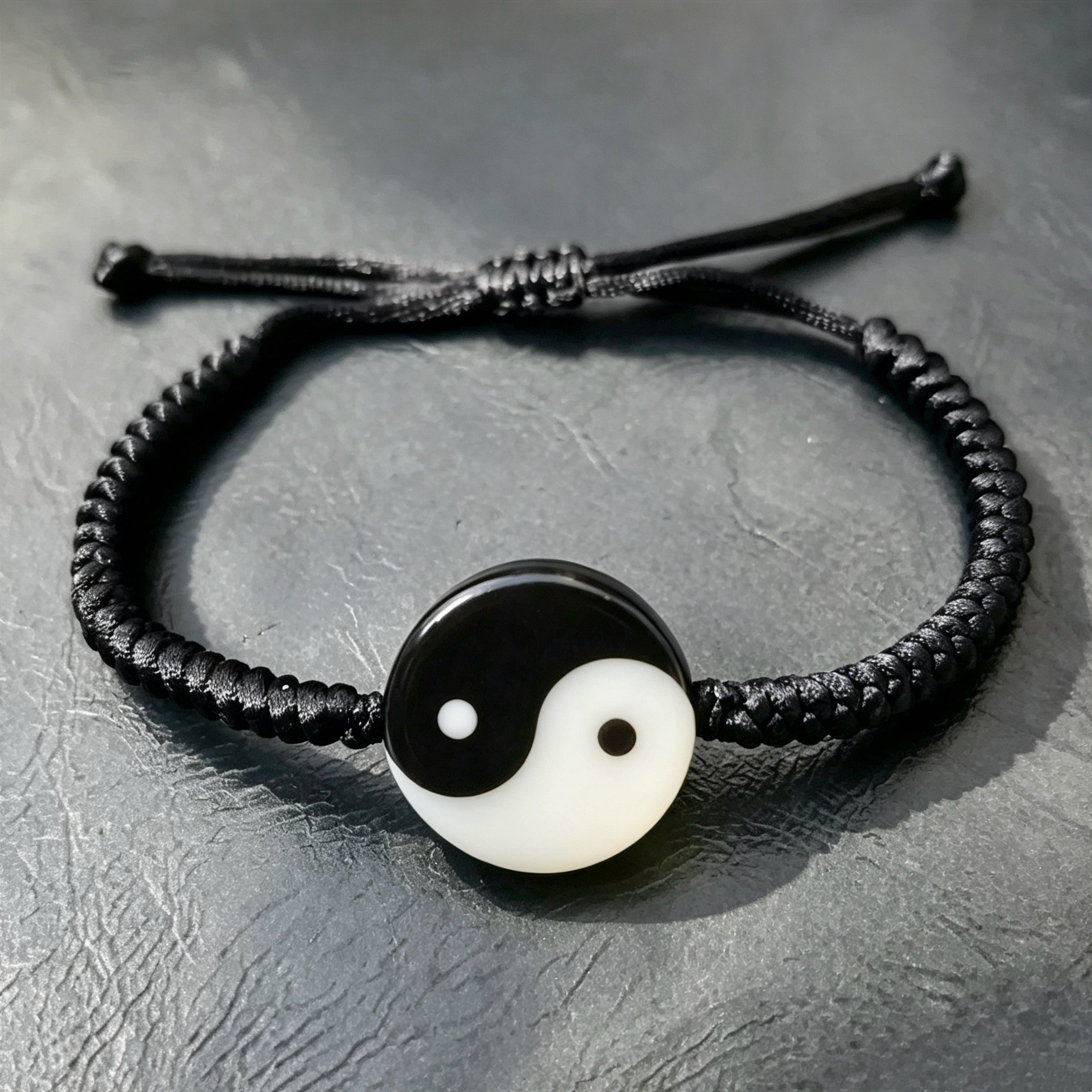 太极阴阳鱼手工制黑檀木八卦吊坠