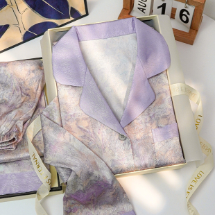 高级感送闺蜜妈妈礼盒装 2025新款 夏季 猫人冰丝睡衣女带胸垫春秋款