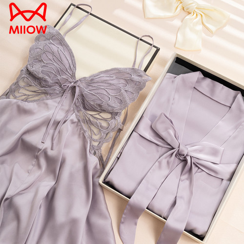 猫人性感吊带睡裙女带胸垫礼盒装