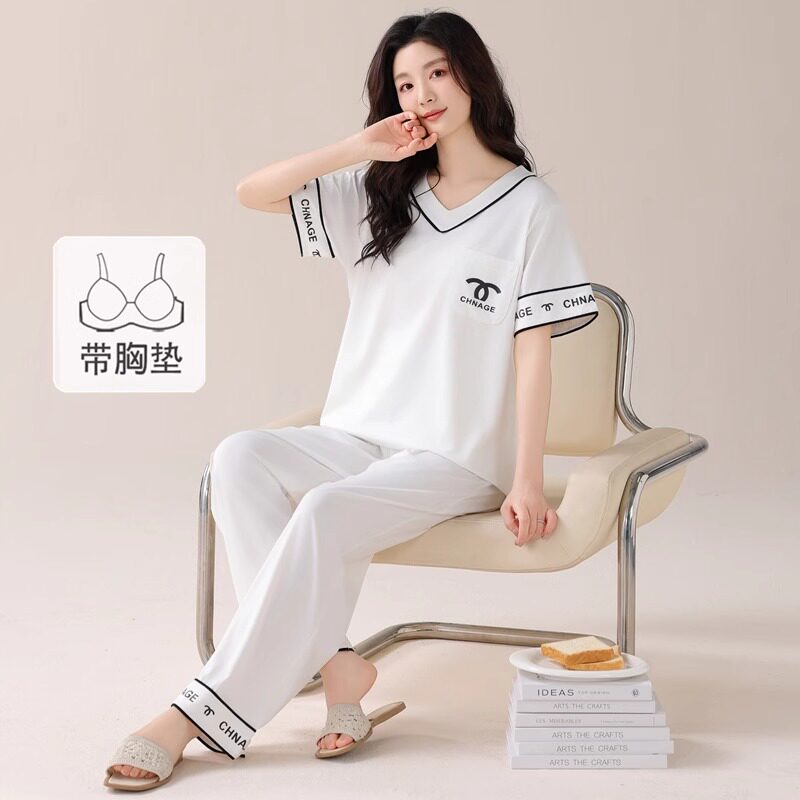 猫人莫代尔棉睡衣女款夏季薄款2026新款高级感套头家居服套装夏天