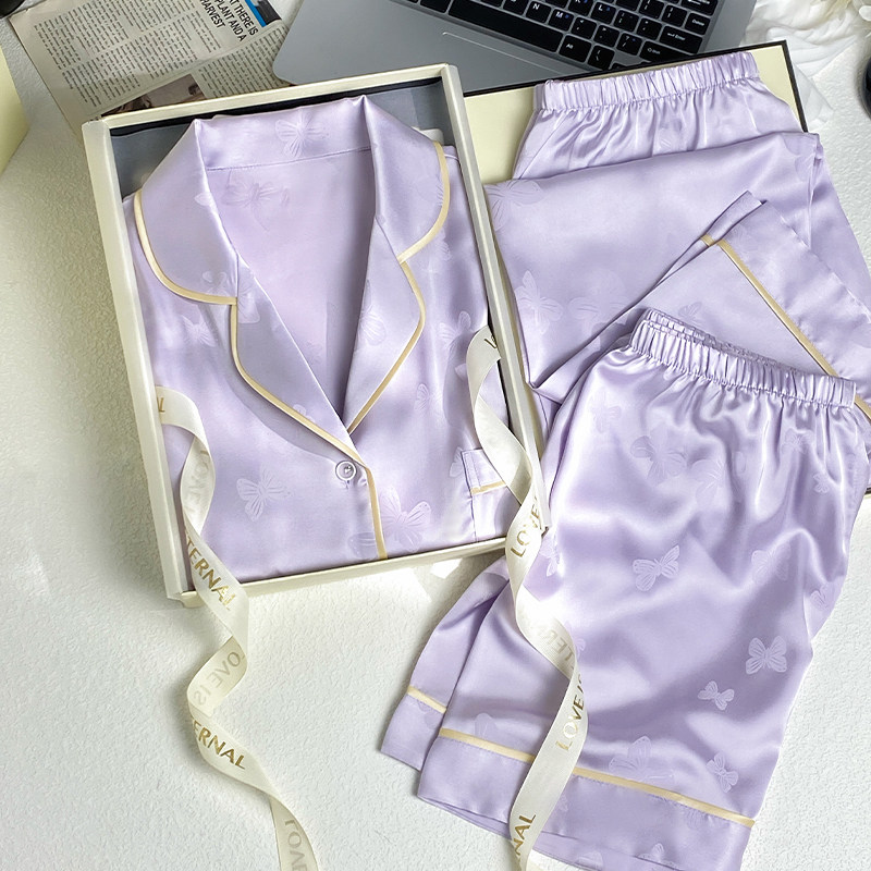 猫人冰丝睡衣女款夏季薄款带胸垫2025新款高级感送妈妈母亲节礼盒