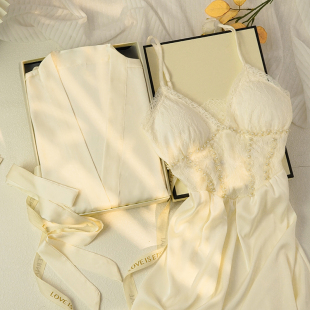 送闺蜜礼盒装 2025新款 真丝睡袍薄款 猫人冰丝性感吊带睡裙女春秋款