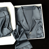 春秋款 夏季 高级感薄款 猫人冰丝睡衣男士 2025简约休闲家居服礼盒装