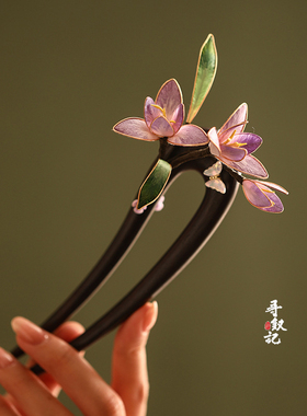 新中式蚕丝线绒花掐丝发饰