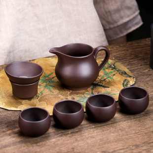 宜兴紫砂公道杯纯手工原矿老紫泥分茶过滤茶器家用大容量茶海茶具