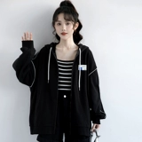 Весенняя толстовка с капюшоном с капюшоном, брендовая черная осенняя куртка для отдыха, кардиган с молнией