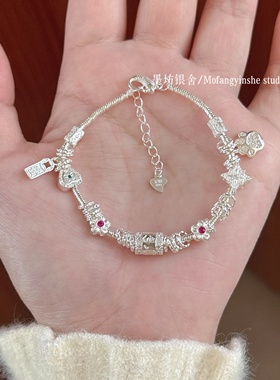 足银999六字真言招财转运手链