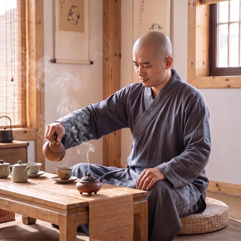 僧服亚麻和尚出家师父衣服比丘比丘尼大褂四季款亚麻棉僧服长褂