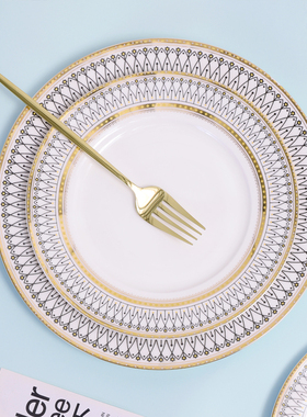 轻奢西餐盘陶瓷牛排盘家用高颜值网红餐具鱼菜盘碗盘组合蛋糕盘子