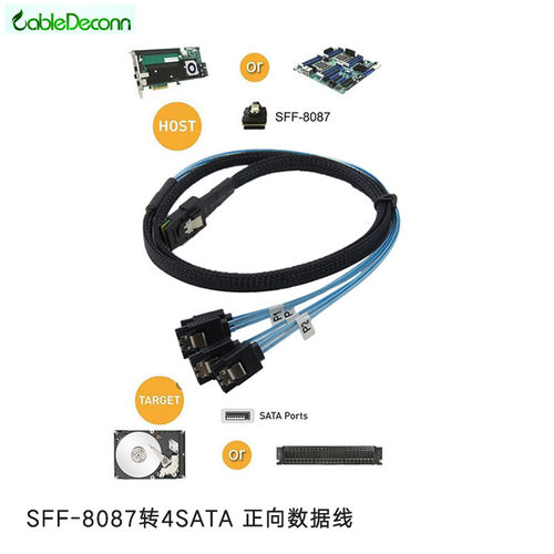 SFF8087转4SATA服务器主板接硬盘