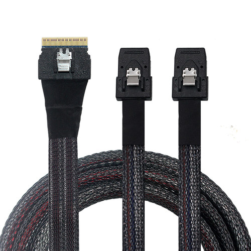 SlimSAS转2个808712G传输连接线