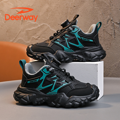 男童鞋旋转纽扣男鞋皮面防滑耐磨