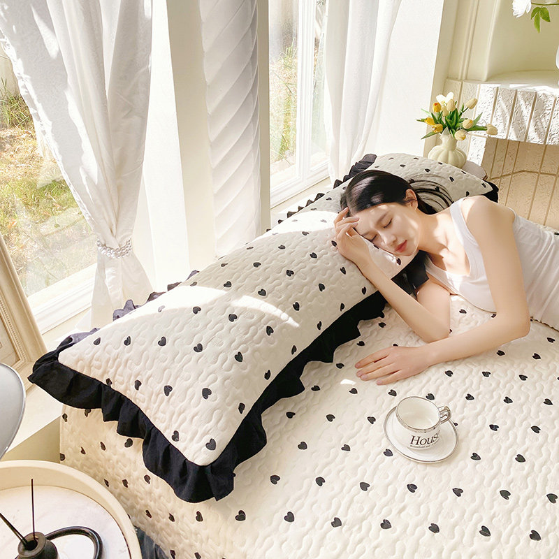 水洗棉夹棉夫妻情侣双人长枕套