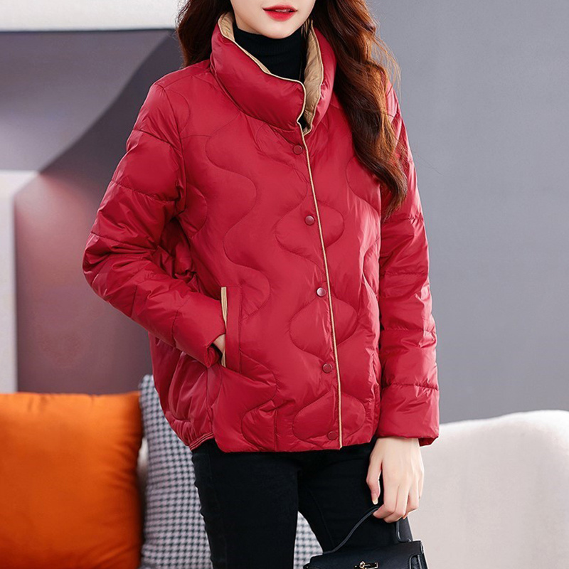 轻薄羽绒服女2025冬季新款高端时尚立领保暖加厚洋气短款大码外套