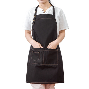 日式甜品烘焙工作服火锅店坎肩围裙女多口袋龙虾餐馆广告印字logo