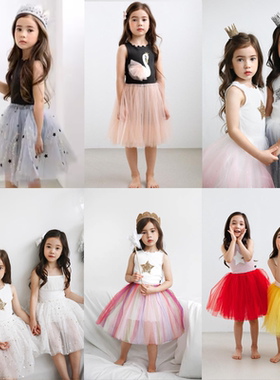 6折现货 美国Petite Hailey 儿童女童公主星星天鹅纱纱tutu连衣裙