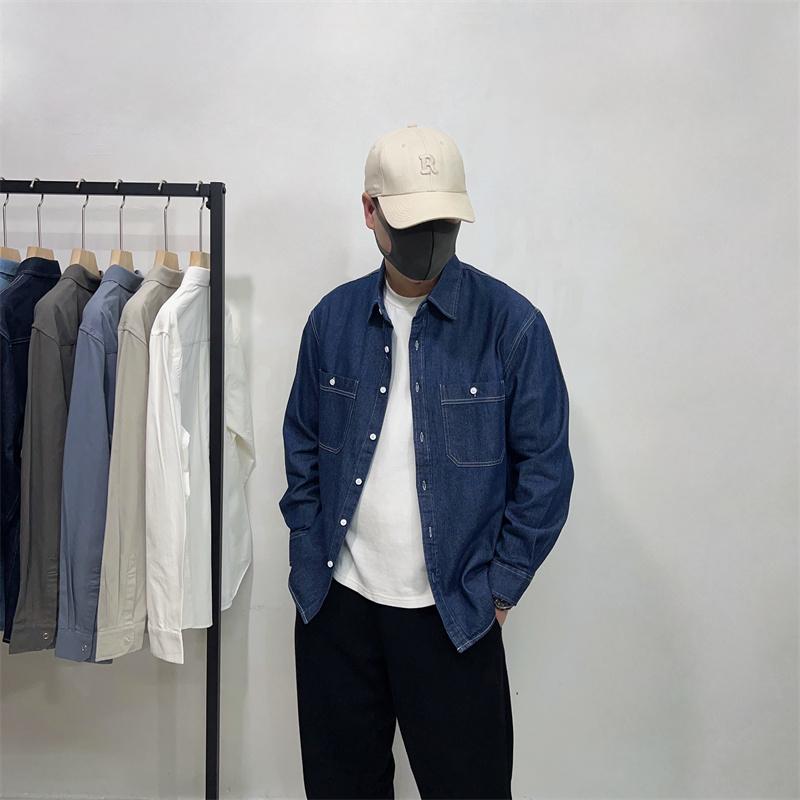 牛仔衬衫外套男士2025春季新款韩版潮流休闲帅气简约纯棉长袖衬衣