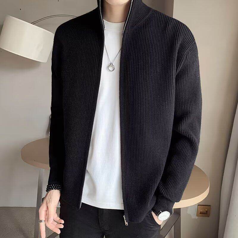 针织开衫外套男春秋款痞帅上衣服