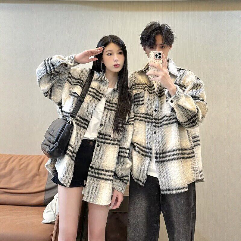 小香风毛呢外套男士春秋美式潮牌