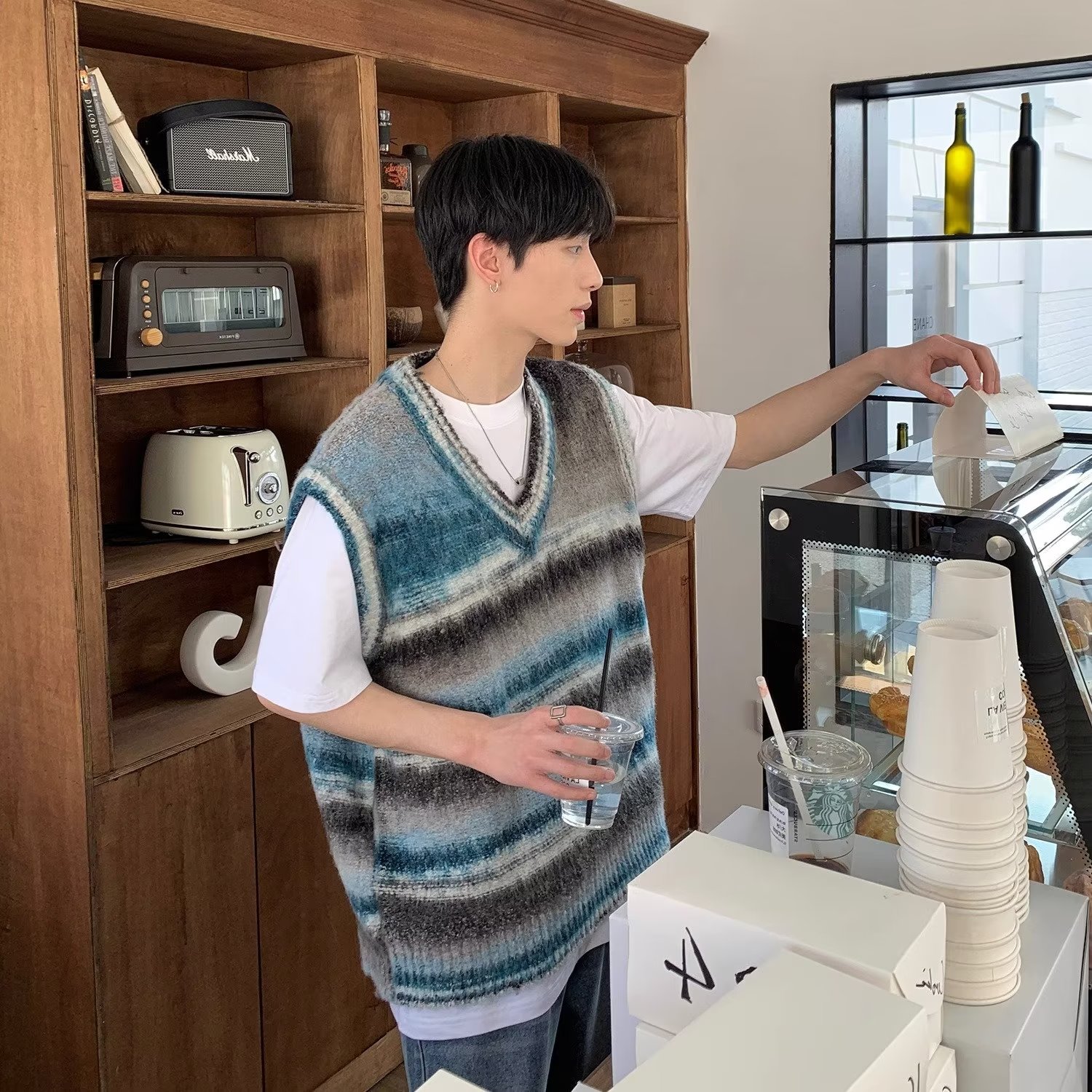 针织背心男士2023新款坎肩马甲
