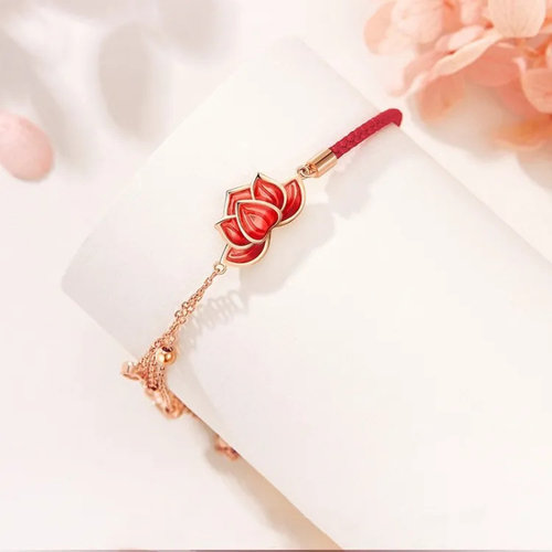 红绳银脚链女款潮感生日礼