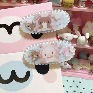 nah宅萌可爱甜点兔发夹日系花边甜美少女心卡通刘海夹发饰头饰