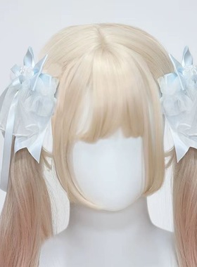 nah手作Lolita少女芭蕾风飘带蝴蝶结发夹甜美网纱丝带发饰