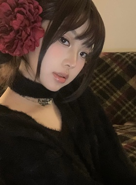 nah复古红色仿真花朵发夹