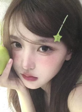 nah夏日韩系清新绿色五角星发夹少女侧边夹发饰一字夹发卡可爱Y2K