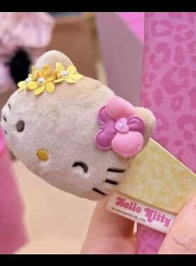nah联名HelloKitty立体造型黑皮kt发夹夏威夷凯蒂猫甜酷发饰头饰