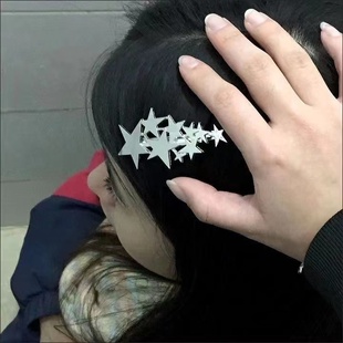 nah小松菜奈同款 黑琦君弹簧夹甜酷可爱星星发夹Y2K发饰千禧配饰