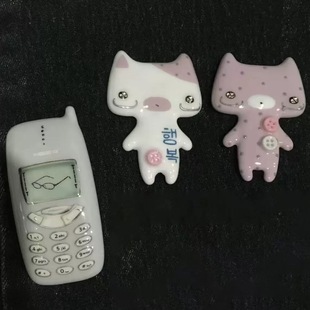 nah古早味萌萌小猫发夹ins可爱梦核感刘海夹少女心萌物发饰夹子