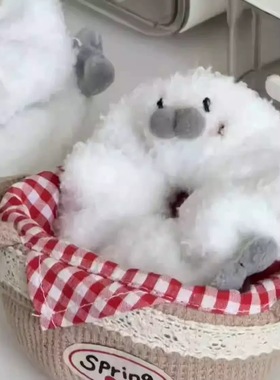 nah可爱小海豹毛绒发圈卡通动物头绳日系发饰少女心小众萌系y2k