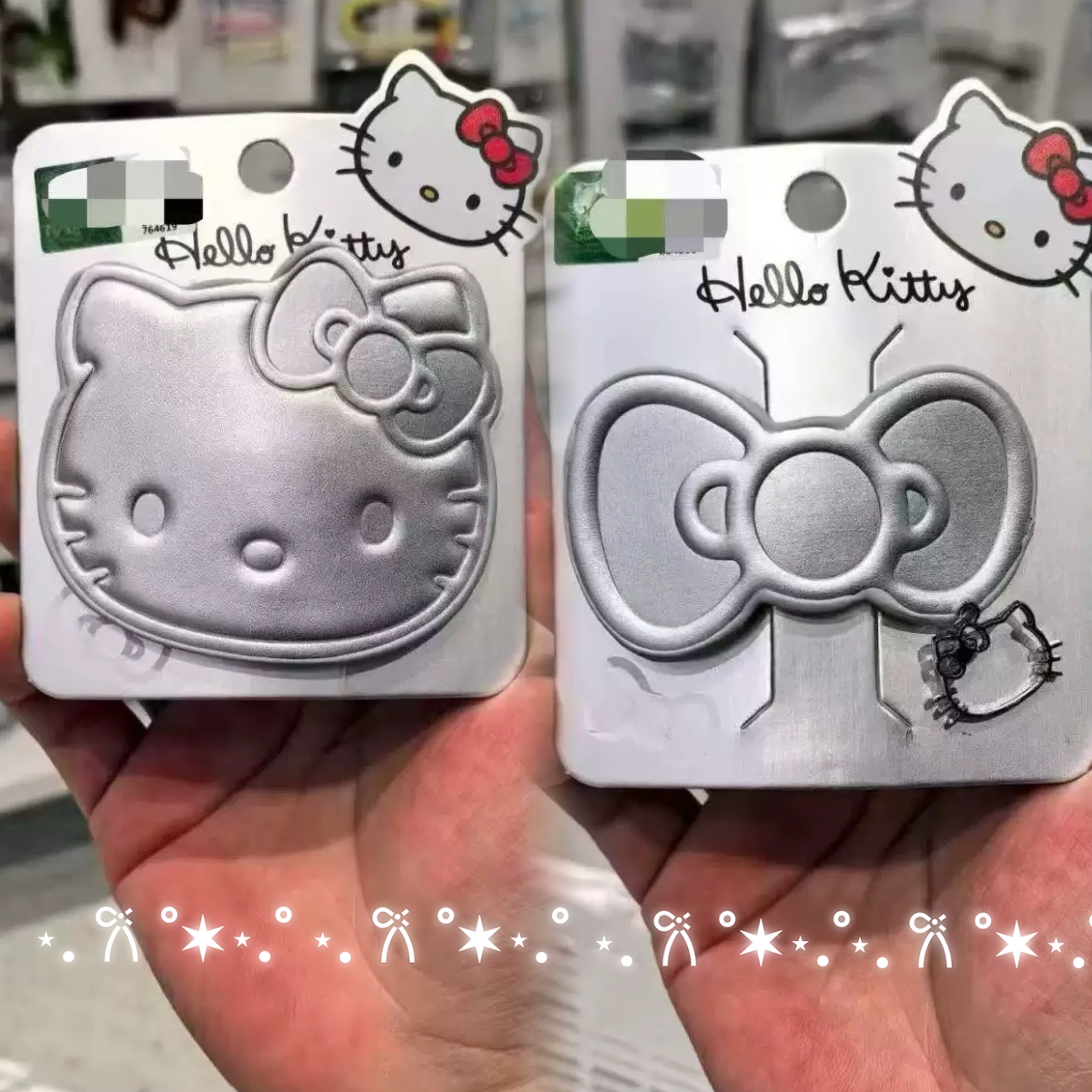 nah甜美少女心可爱kitty猫银色发夹百搭发饰头饰亚文化甜酷小众