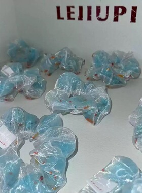 nah夏日蓝色小金鱼发圈大肠发圈百搭扎发丸子头头绳皮筋发饰可爱
