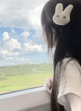 nah手作可爱毛绒发夹米菲兔刘海夹侧边百搭韩系少女心发饰Y2K