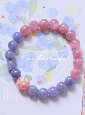 孤品手作风老矿天然坦桑石手链