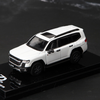 Hobby 1/64丰田Toyota LAND CRUISER JA300W白色合金模型黑倒后镜