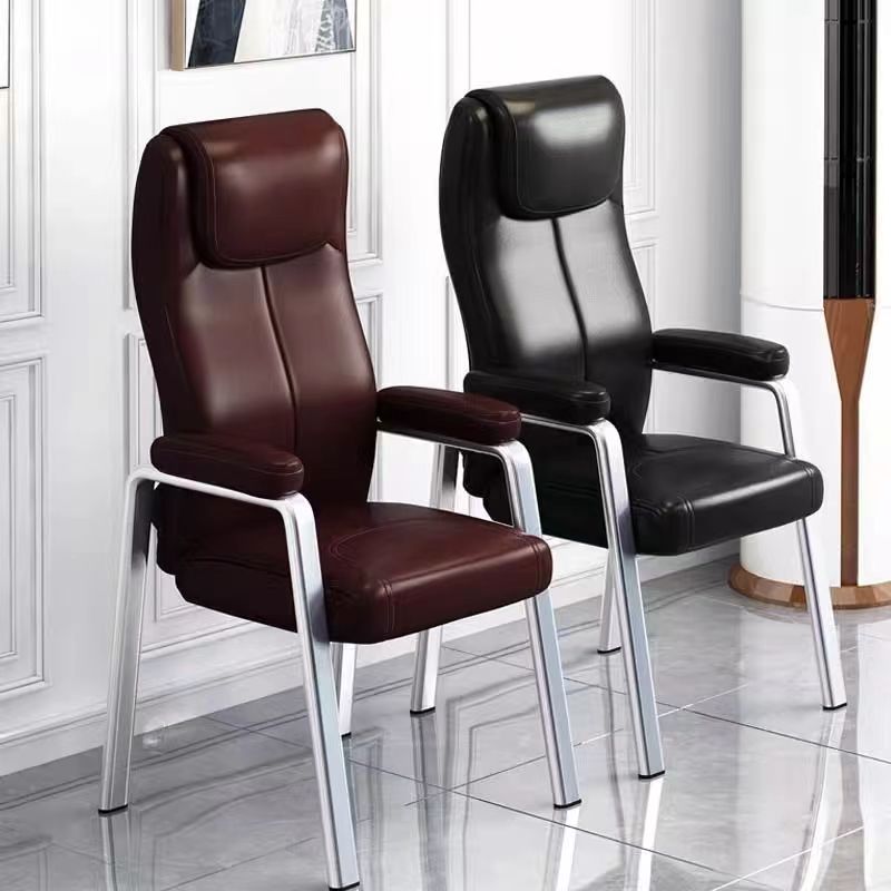棋牌室专用椅子护腰靠加高背固定扶手麻将椅会议椅会客椅办公椅
