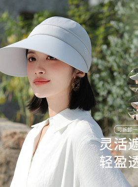 【16年老店】帽子女新款遮脸空顶夏季可折叠便携沙滩大帽围渔夫帽